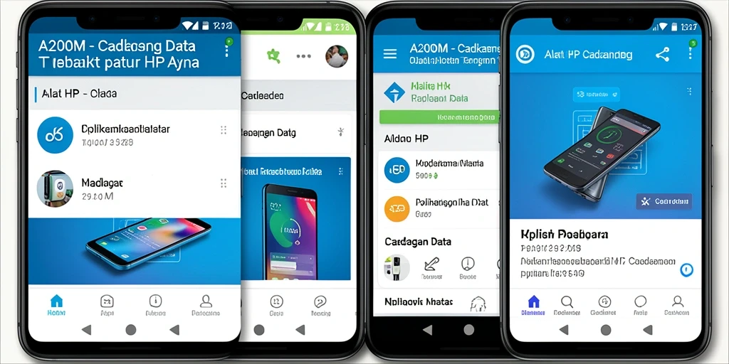 Screenshot A200M menunjukkan antarmuka cadangan data yang user-friendly.