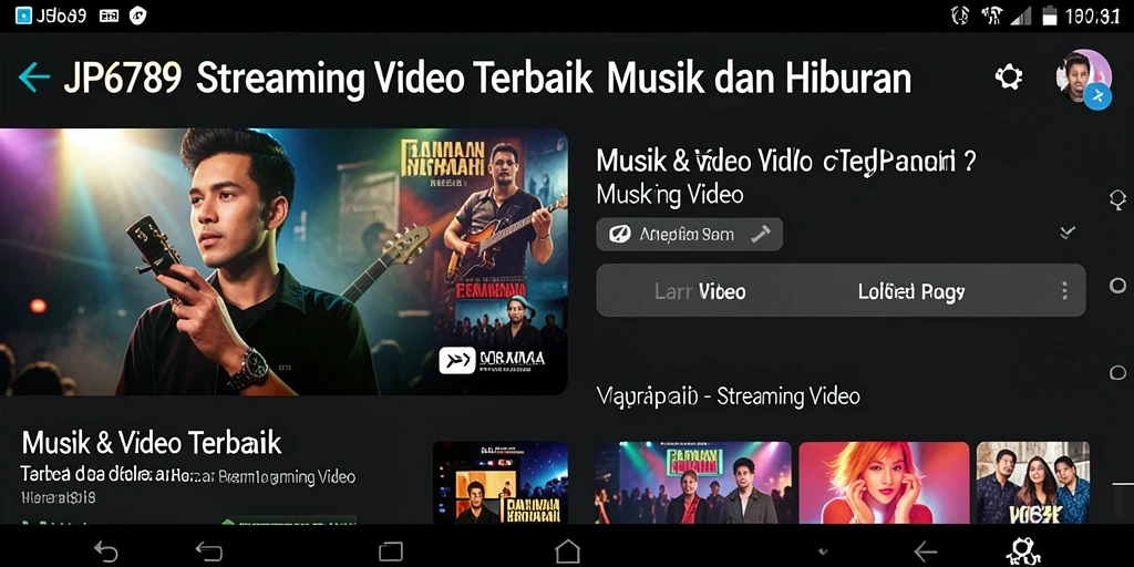 Tampilan antarmuka aplikasi Streaming Video JP6789 yang menarik.