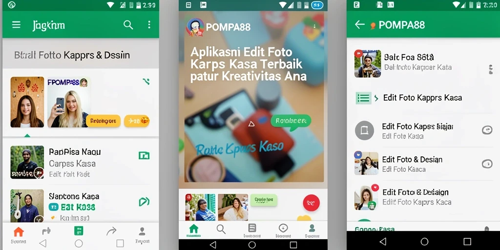 Antarmuka POMPA88 dengan efek Edit Foto Kertas Kaca yang menawan.