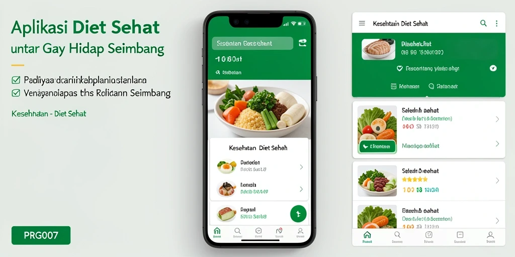 Tampilan antarmuka pengguna aplikasi PRG007 untuk pengelolaan Diet Sehat.