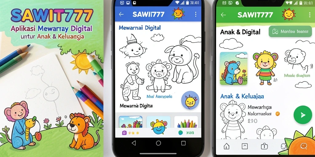 Tampilan antarmuka aplikasi SAWIT777 dengan pilihan gambar mewarnai.