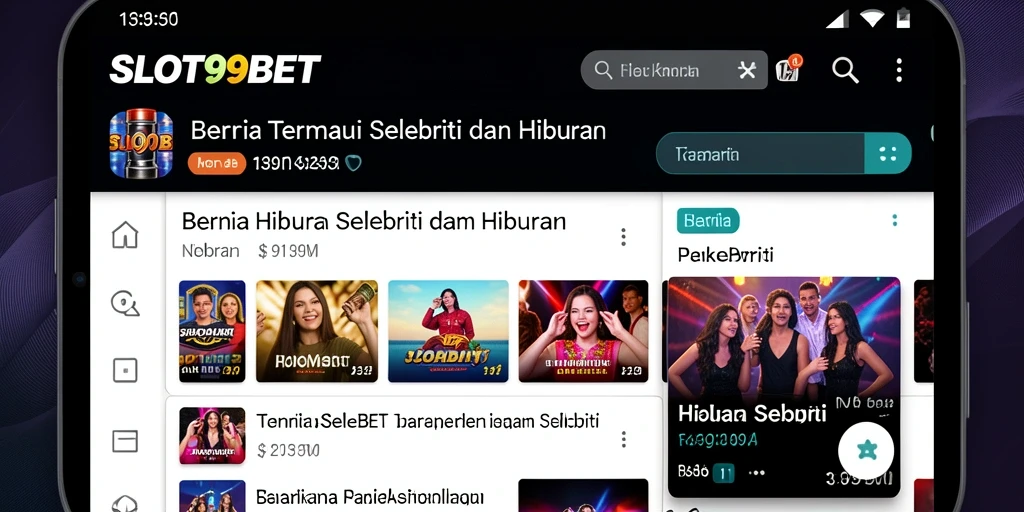 Antarmuka modern SLOT99BET dengan berita selebriti terbaru.
